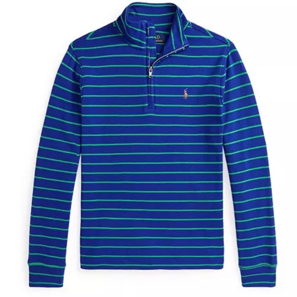 Ralph Lauren Quarter Zip Striped Pullover - Boys 6